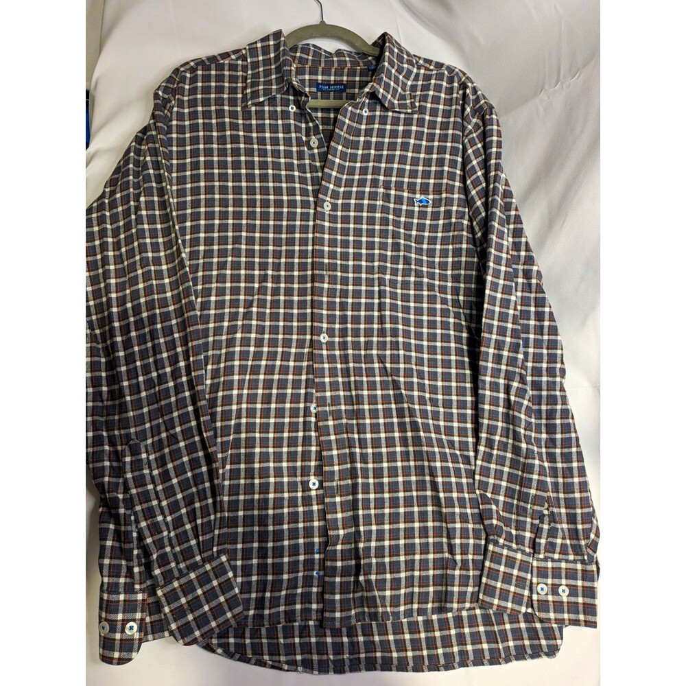 Fish Hippie Men’s XL Plaid Cotton Long Sleeve Button-Down Shirt